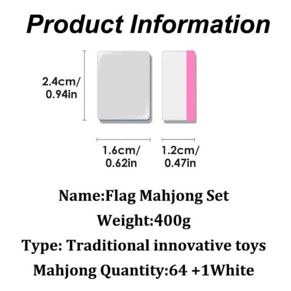 d018d9bb83b8a660 Mahjong Set Flag Board with Unique Pattern Tiles Parent Child Game for Family Party Adults Children Kids