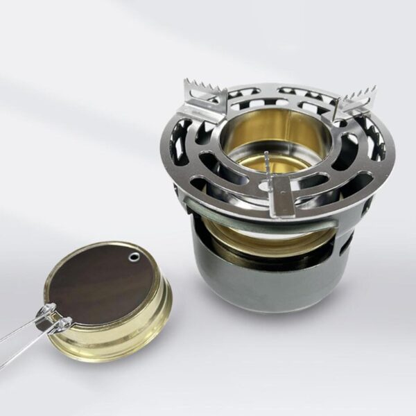 Luwecf Mini Portable Camping Stove Fishing Stove Camping Cooking Stove Outdoor Stove with Storage Bag Hiking Stove Alcohol Stove with Pot Holder for Camping Hiking Traveling Fishing Picnic