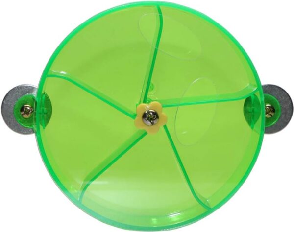 Bird Creative Foraging System Wheel Seed Food Ball Rotate Training Toy for Small and Medium Parrots Parakeet Cockatiel Conure (Blue)