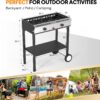 Bonnlo 2 Burner Propane Gas Stove with Auto Ignition, 150,000 BTU Portable Outdoor Camp Cooker Stove with Convenient Shelf & Smooth Rolling Wheels for Backyard, Camping, Tailgating, Patio Parties