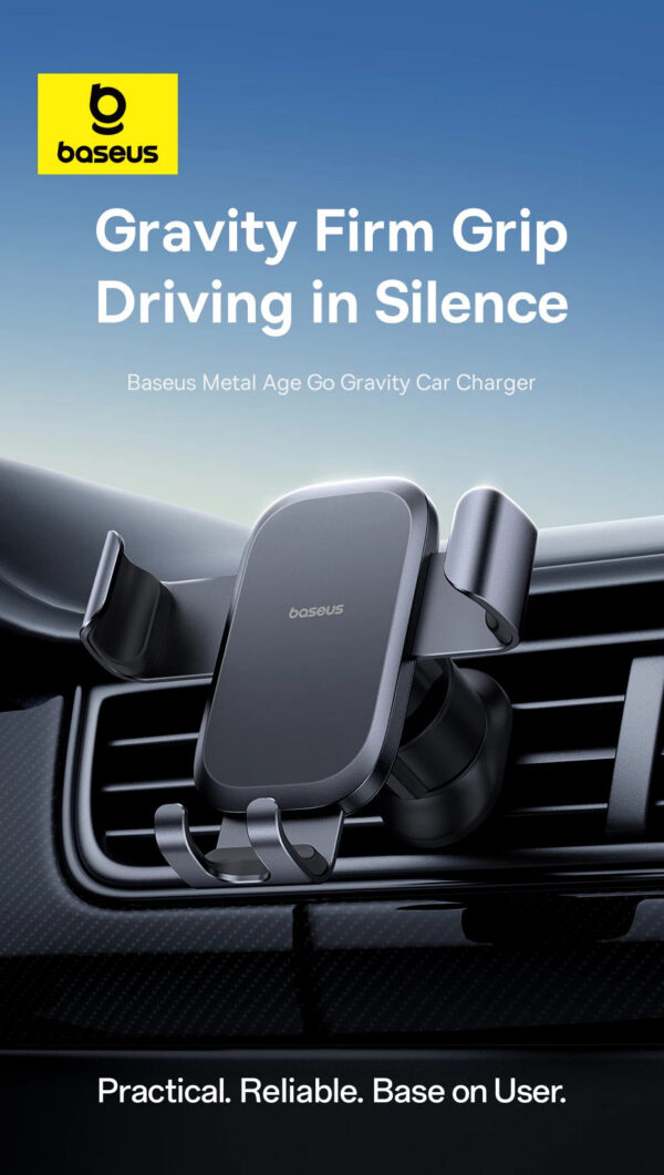 Baseus Metal Car Phone Holder Gravity Phone Stand Air Vent Car Holder Stand for iPhone Xiaomi Samsung Huawei Realme Moile Phone