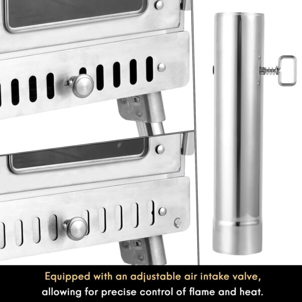 WillowyBe Outdoor Sauna Hot Tent Stove, Rocket Stove Heater, Portable Camping Wood Stove for Dry Sauna, Cooking for Husband and Friends