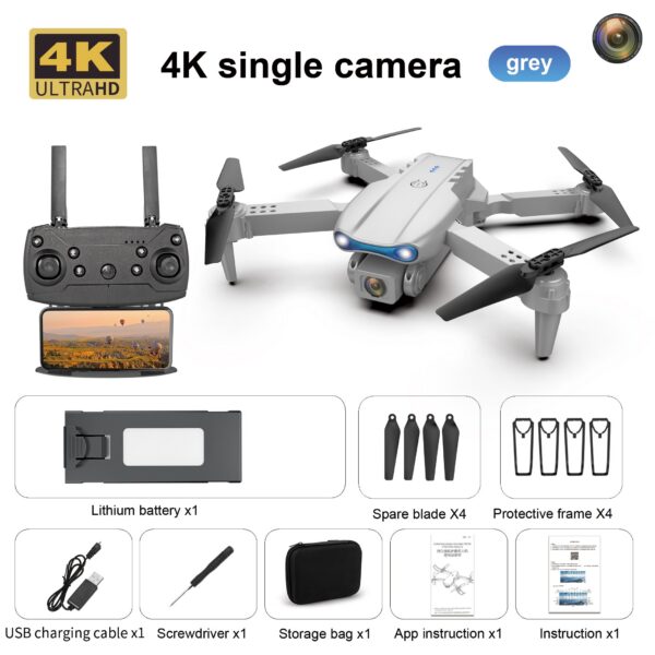 E99 Pro Dron with Professional 4K Dual Camera WIFI Optical Flow Drone Obstacle Avoidance Aerial Photography Quadcopter