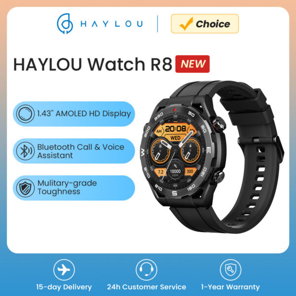 d06114a071549ad3 HAYLOU R8 Smartwatch 1.43'' AMOLED Display Watch Bluetooth Phone Call Mulitary-grade Toughness Smart Watches for Men