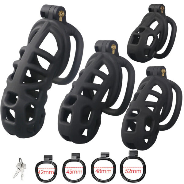 d0662c7534bb4290 Male Chastity Cage Erotic Urethral Lock Sex Toys Device Penis Ring Male with 4 Size SM Products Cage Chastete Penis Sleeve