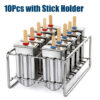 d066ffedeeca0102 Stainless Steel Popsicle Mold Rack Ice Lolly Mold Frozen Lolly Popsicle Maker Homemade Ice Cream Mold with Popsicle Holder