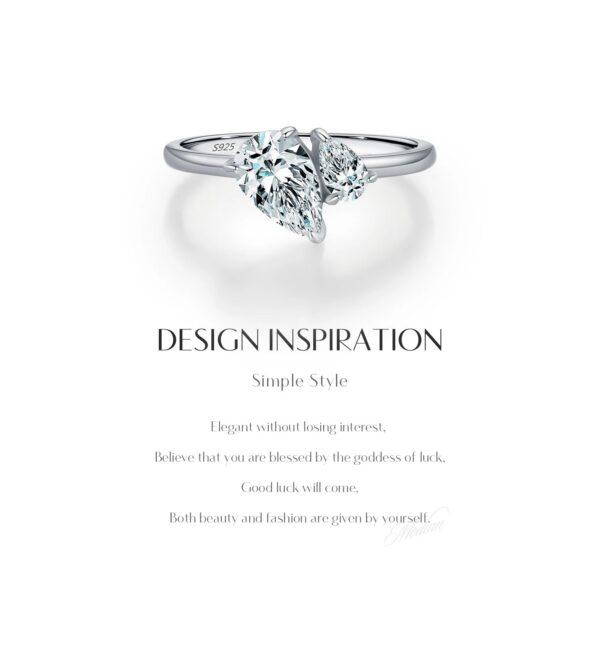 MODIAN Real 925 Sterling Silver Sparkling Water Drop Interweaving Dazzling Clear Pear CZ Finger Rings For Women Fine Jewelry