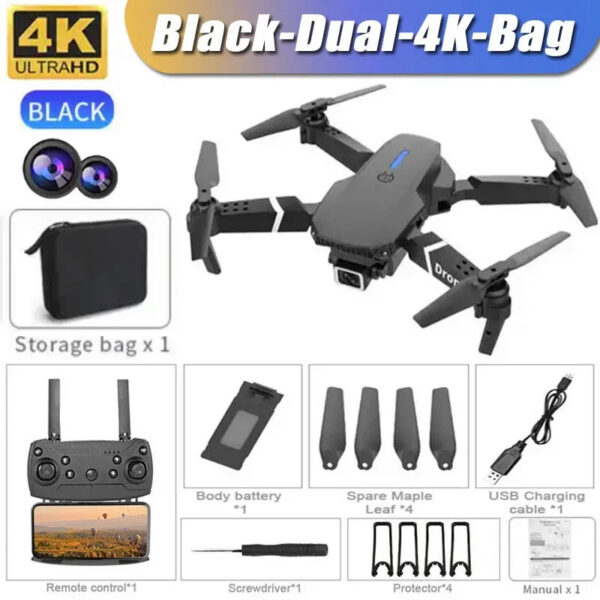 d074e9fc0c3ddf2e New E88Pro Drone 4K Professinal With 1080P Wide Angle Dual HD Camera Foldable RC Helicopter WIFI FPV Height Hold Apron Sell