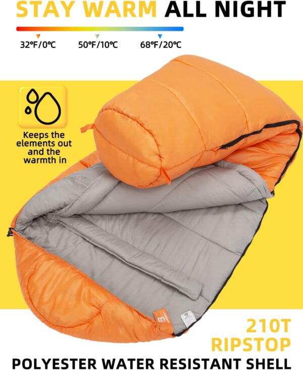 d086637f5453f051 Bessport Mummy Sleeping Bag | 15-45 ℉ Extreme 3-4 Season Sleeping Bag for Adults Cold Weather– Warm and Washable, for Hiking Traveling & Outdoor Activities