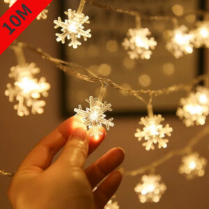 d0906c2f00ee72e5 10M Snowflake Fairy Snow LED String Lights USB/Battery Operated for Garden Christmas Bedroom Wedding Camping Tent Decor