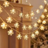 d09cc0b7790169bc 10M Snowflake Fairy Snow LED String Lights USB/Battery Operated for Garden Christmas Bedroom Wedding Camping Tent Decor