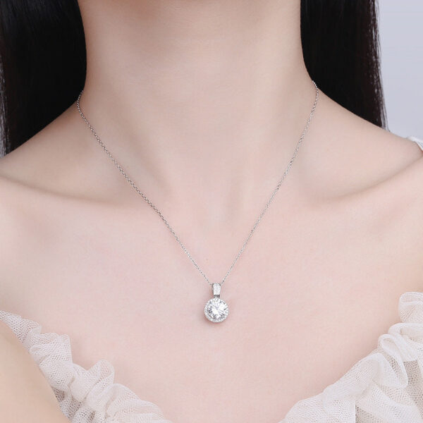 d0c2431a8387df44 Knobspin Sterling Sier Necklace For Women Real Moissanite Diamonds Pendant With GRA Certificate Neck Chain Fine Jewelry