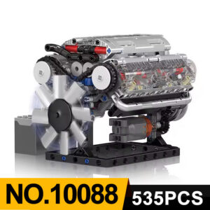 d0cb059d33440185 Mould King 10088 Technik Electrically Driven No.V8 Engine toys Model Building Blocks kits Creative Educational Toy gift