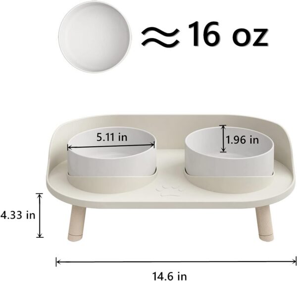 d0cf82bd45cfe4d4 Cat Food Bowls, Elevated Ceramics Dog Cat Bowls Stand with No-Spill Design,3 Adjustable Heights Anti Vomiting Cat Water Bowl,5 inches Raised Bowl for Medium and Small Size Dog Cats