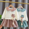 d0e673a67861ac2d Winter girl's clothes for newborn 1st birthday lamb wool veet thick warm floral dresses girls' baby clothing dress