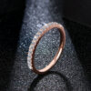 ATTAGEMS Rose Gold Plated Diamond Pass Test Round Excellent Cut Total 0.27 CT Moissanite Ring for Girls tail Jewelry