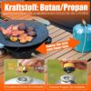 Hengriacly Campingkocher, Collapsible & Tragbare, Gaskocher 2 Flammig mit Piezo-Zündung, inkl. Grillplatte & Gasschlauch, für Outdoor BBQ, Wandern & Notfälle, Butan