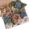 YYHUAWU Artificial Flowers Combo Box Set Gradient Color Flower Leaf with Stems for DIY Wedding Bouquets Centerpieces Baby Shower Party Home Decorations Peach