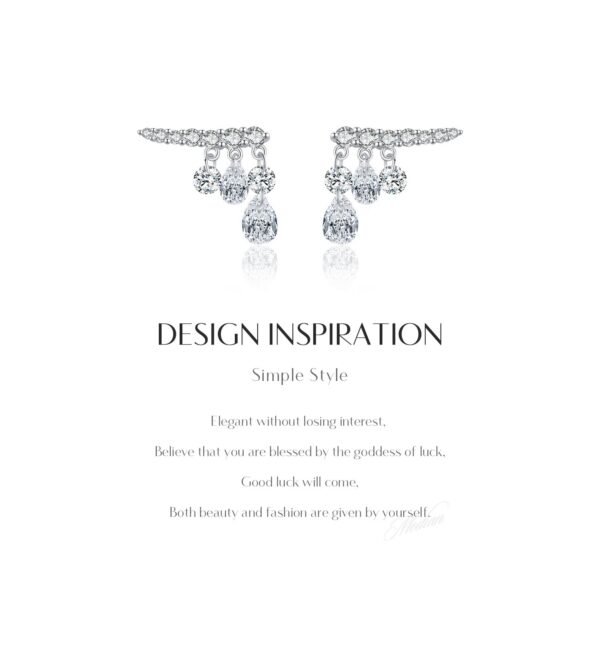 d1250f33cb943345 MODIAN 925 Sterling Silver Sparkling Geometric Water Drop CZ Stud Earrings For Women Wedding Engagement Fine Jewelry Gifts