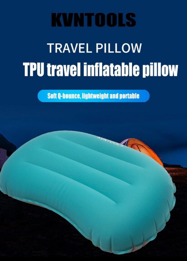 Camping Travel Pillow-Compressible,Ultralight Inflatable,Compact, Comfortable, Ergonomic Inflating Pillows for Neck & Lumbar Support While Camp, Hiking, Backpacking (Blue+Orange 2pcs)