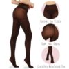 HA WA 2 Pairs Semi Opaque Tights, Winter Control Top 40D Microfiber Leggings for women