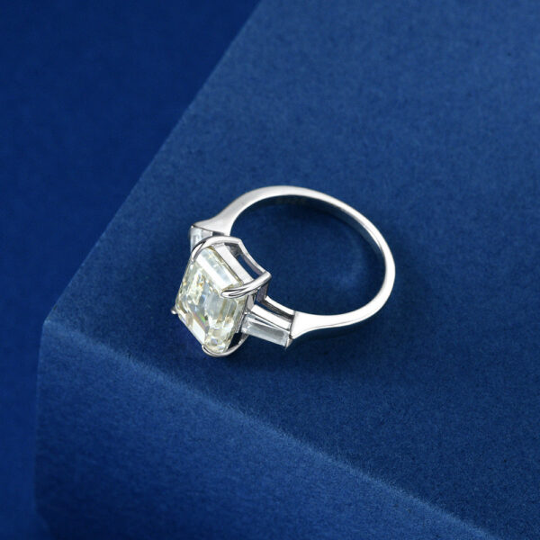 OEVAS Sterling Sier Emerald Cut Created Moissanite Gemstone Wedding Engagement Diamonds Ring Fine Jewelry Gifts Wholesale