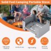 d1505c0dae9aad93 Folding Alcohol Stove, Spirit Burner 95 x 75mm Solid Alcohol Fuel Stove Portable Camping Stove for For Hiking, Camping, BBQ, Picnic, Outdoor To Boil Water, Make Coffee Pocket Stove Burner