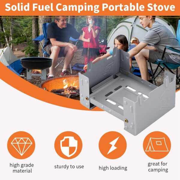d1505c0dae9aad93 Folding Alcohol Stove, Spirit Burner 95 x 75mm Solid Alcohol Fuel Stove Portable Camping Stove for For Hiking, Camping, BBQ, Picnic, Outdoor To Boil Water, Make Coffee Pocket Stove Burner