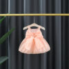 Summer Baby Girl Birthday Party Princess Mesh Evening Dresses Sweet Solid Color Bow Knot Sleeveless Lightweight Children Clothes