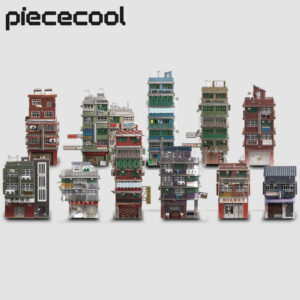 d1721a9b9076a661 Piececool 3D Metal Puzzles New Town Villages 11pcs/Set Model Kits Classic Building Block Series DIY Toys for Adult