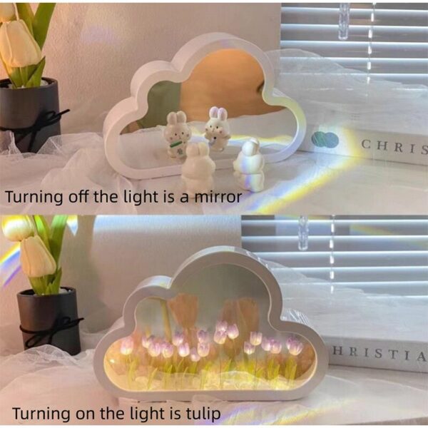 d18a5aa19b99b4f6 1pc Handmade DIY Creative Gift Tulip Flower Sea Night Light, Atmosphere Lamp, When The Light Is Turned Off, It Functions As A Mi