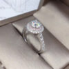 d18a668c2f938ee4 100% Real Gold for Women Natural AAA Moissanite Jewelry Gemstone Anillos De Bizuteria Tension Setting Mini Diamond Ring