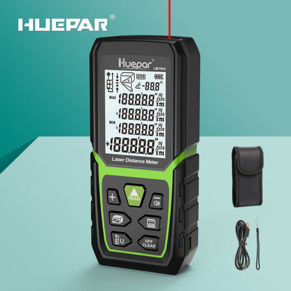 Huepar Rangefinder Distance Meter 50M 100M 120M Trena Laser Tape Range Finder Build Measure Device Ruler Test Tool