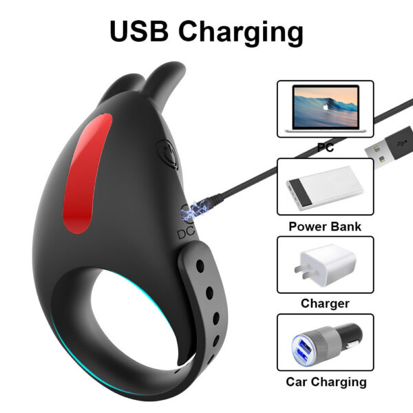 Adjustable Men Vibrating Ring Remote Control Ejaculation Delay Clitoris Stimulation Sex Toy for Couples