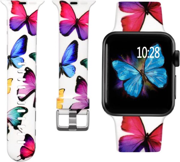 Laffav Compatible with Apple Watch Band 41mm 40mm 38mm iWatch Series 9 & Ultra 2 & SE & Ultra & Series 8/7/6/5/4/3/2/1 for Women Men, Colorful Jellyfish, M/L