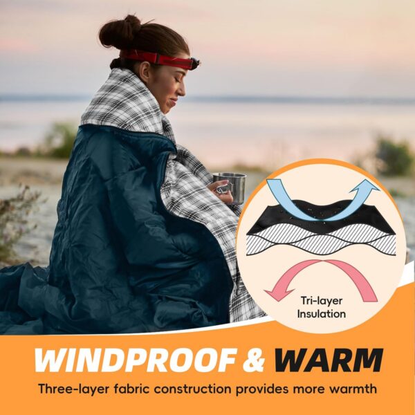 d1bfedfdc570cd7e MEREZA Flannel Sleeping Bag for Adults XL, Large Wide Sleeping Bags for Camping Mens Warm Cotton Sleeping Bag 4 Season Warm & Cool Weather