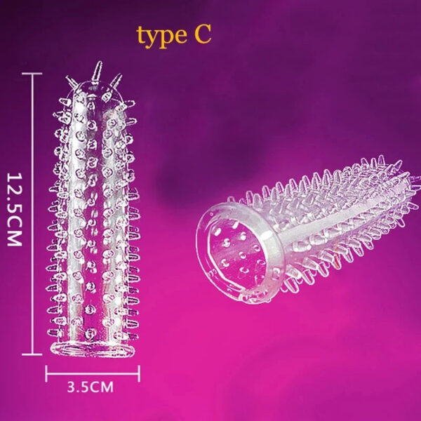 d1cc351dbf82d62f Spike Condoms Penis Extension Sleeves Sex Toys For Men Delay Ejaculation Reusable condoms Enlargement Sperm Lock Cock Ring 5pcs
