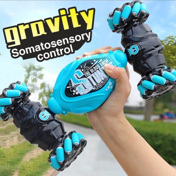 d1d2029442320fbc 4WD 1:16 Stunt RC With LED Light Gesture Induction Deformation Twist Climbing Radio Controlled Car Electronic Toys for Kids