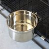 Pet Bird Food Feeding and Drinking Hanging Cup Clamp Holder Stainless Steel Hanging Bowl for Parrot Macaw African Greys Budgies Parakeet Cockatiels Conure Lovebirds Finch Pigeon Cage