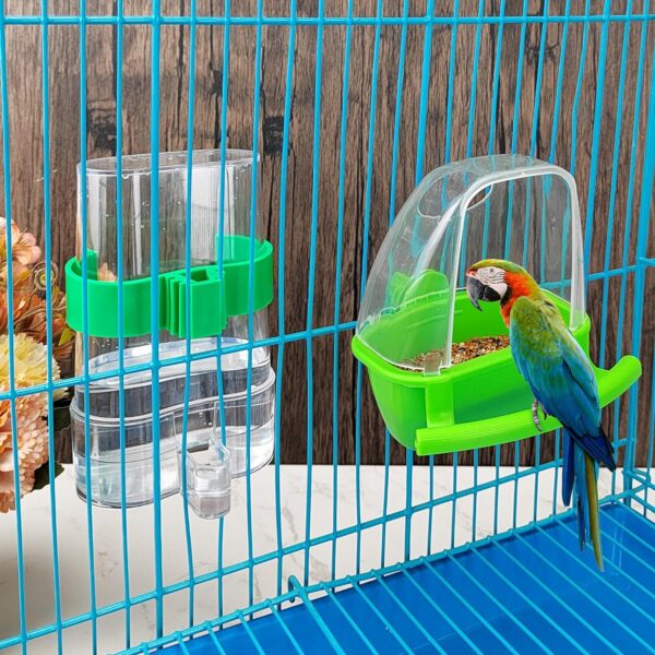 d1db9738dc5abcb2 2 Pcs Automatic Bird Water Dispenser, Parrot Bird Water Feeder, Bottles Bird Drinker Seed Food Container, Parakeet Cage Accessories for Parakeet Budgies Cockatiel Lovebird Small Birds Canary Finch