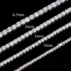 EWYA Sparkling Real Full 2.5/3/4/5mm D Color Moissanite Tennis Necklace for Women S Sier Diamond Neck Chain Necklaces Gift
