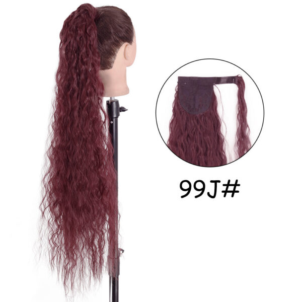 d1e1b9c02ebc698d 34inches Synthetic Ponytail Hair Extension Clip in Fake Wig Hairpiece Blonde Wrap Around Pigtail Long Smooth Overhead Pony Tail