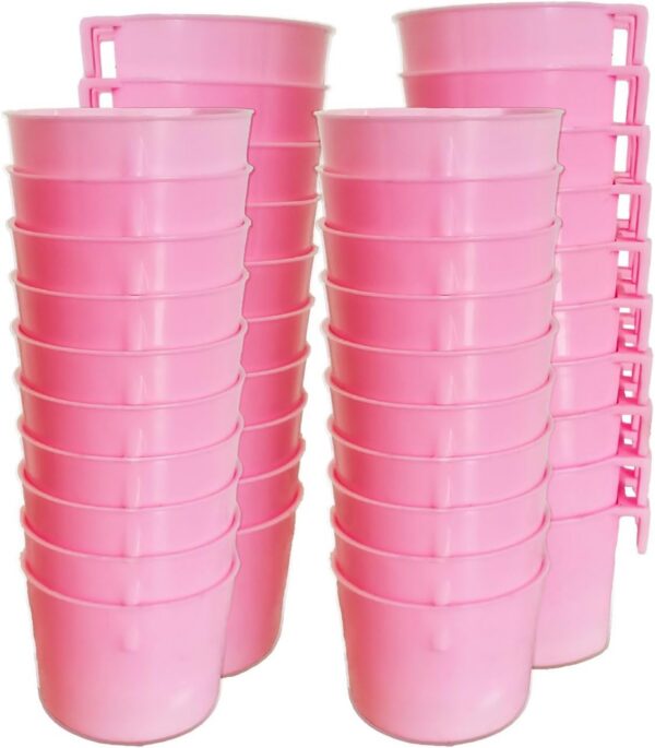 d1e326a1608beecb 20 Pack Cage Cups Birds Feeders Seed Bowl Chicken Feeding Watering Dish Rabbit Water Food Hanging Wire Cages Box 16oz Coop Cups for Pet Parrot Parakeet Gamefowl Poultry Pigeon (Large Red)