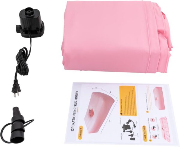 BBL Recovery Air Mattress with Hole, Post-Surgery Inflatable Bed for Brazilian Butt Lift, Electric Pump, Waterproof PVC, Ideal for Sleeping, Sitting, and Relaxation, Pink