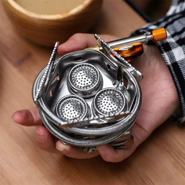 d1f134726939add5 3-Core Burner Camping Stove with Fuel Canister Adapter, Folding Windshield and Storage Case, Portable Collapsible Camp Stove Set for Outdoor Backpacking Hiking Picnic