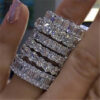 Elegant Promise Ring Sterling Sier Diamond cz Engagement Wedding Band Rings For Women Men Fine Jewelry Gift