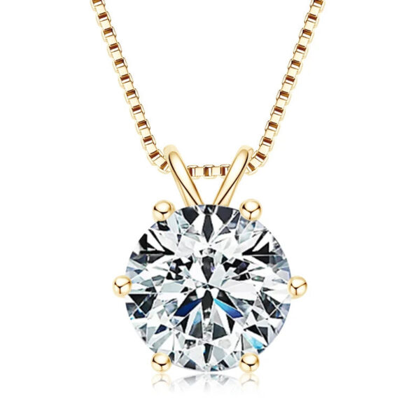 Lnngy 0.5ct-5ct Moissanite Pendant Necklace With Certificate For Women Original Real 925 Silver Chain Solitaire Drop Necklaces