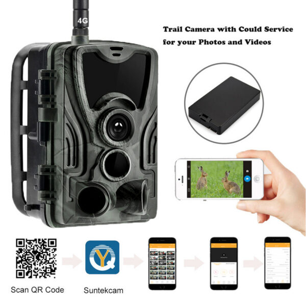 d21e5a2067171807 APP Trail Camera Clould Service 4G Hunting Cameras HC801PlusLI With 5000Mah Recharger Battery 30MP 2K Night Vision Photo Traps