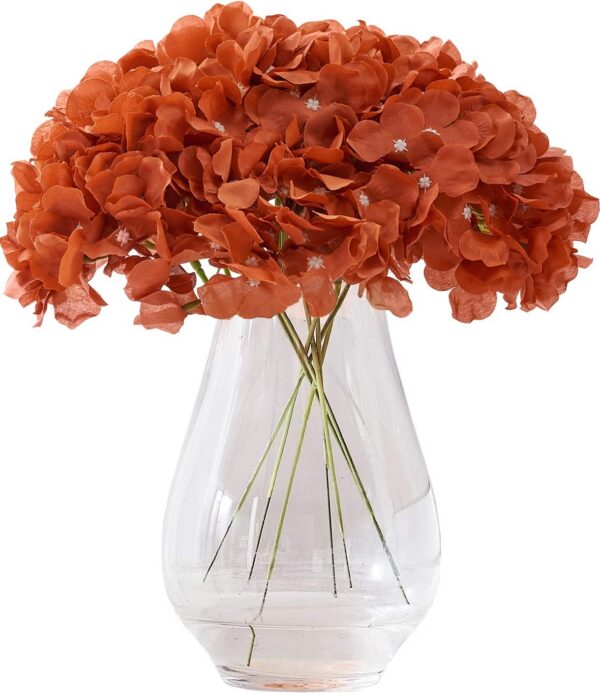 Hydrangea Silk Flower White 10 Heads Artificial Hydrangea Silk Flowers Head for Wedding Centerpieces Bouquets DIY Floral Decor Home Decoration with Long Stems - White