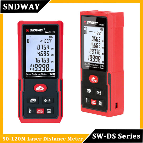 SNDWAY Distance Digital Rangefinder Mini Tape Measure Range Finder Professional M/In/Ft Laser Measuring Meter